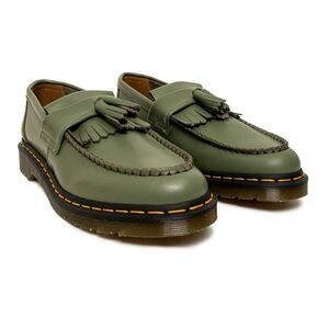 Dr. Martens Adrian Tassel Leather Loafers in Khaki Green